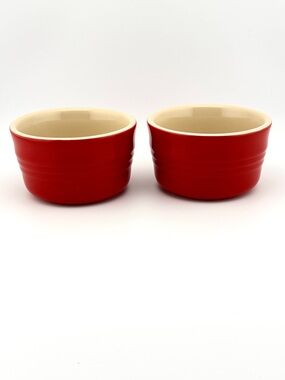 Set Of 2 Red Le Creuset Stoneware Ramekins